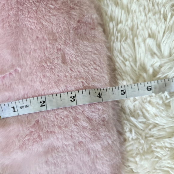 Icing Pink and Gold Shoulder Bag with Plush Texture and Rounded Shape - Picture 8 of 15